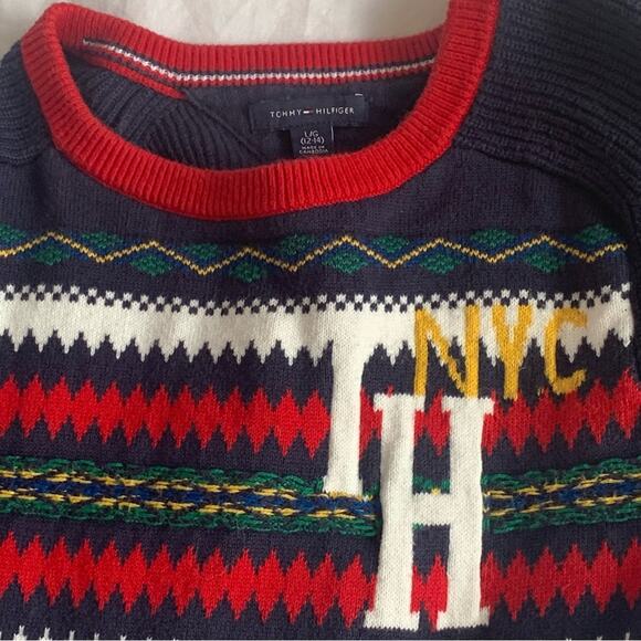 Tommy Hilfiger | FAIRISLE VARSITY | Kids Holiday Cotton Sweater - Picture 5 of 16